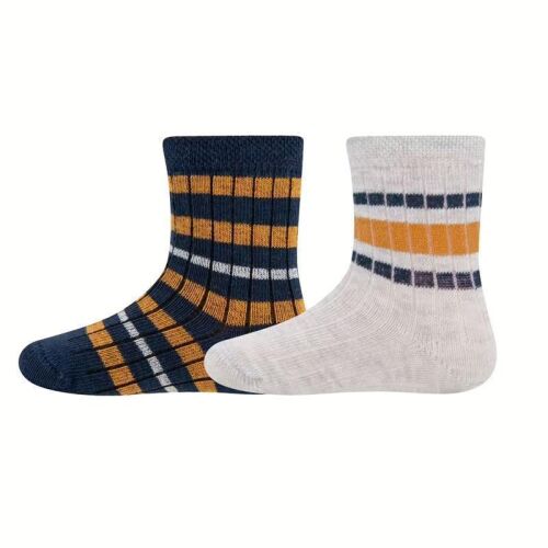 Ewers Socken 2er Pack grau/navy/orange Ripp 7300251