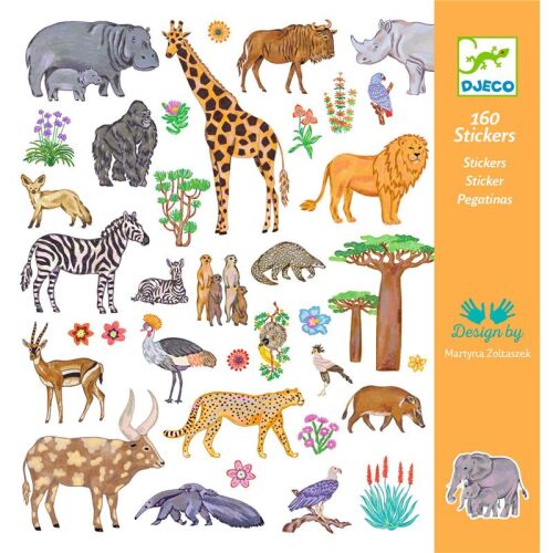 Djeco Sticker Kenia Tiere160 St orange