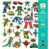 Djeco Metallic Sticker Roboter 160 St türkis