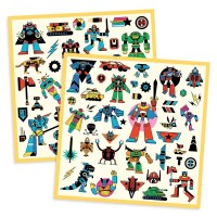Djeco Metallic Sticker Roboter 160 St türkis