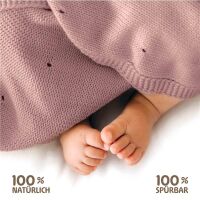 Merle Strick-Babydecke mit Lochmuster 80x100 -...