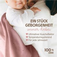 Merle Strick-Babydecke mit Lochmuster 80x100 - Kirschblütenrosa