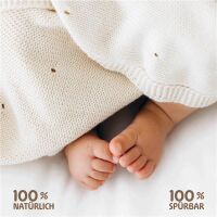 Merle Strick-Babydecke mit Lochmuster 80x100 -...
