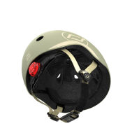 Scoot&Ride Helm mit LED-Licht olive XXS-S (45-51)