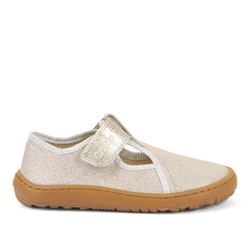 Froddo Hausschuhe Barefoot Canvas T-Bar G1700423-1 gold shine