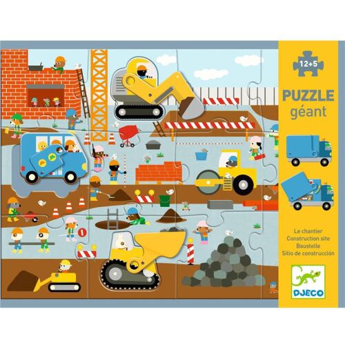 Djeco Riesenpuzzle 12+5 Teile - Baustelle 3+ Jahre