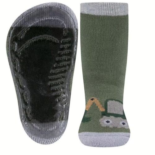 Ewers Anti-Rutsch-Socken Bagger 221391 3900 grau mel/blau