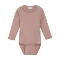 Minymo Langarm-Body 114052 Fb.5240 Pastellrosa Ripp