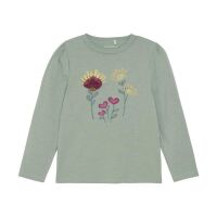 Minymo Langarm-Shirt 124002 Fb. 9304 Blumen grün