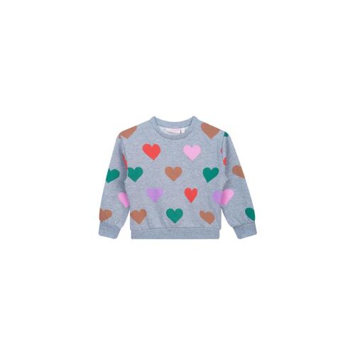 Someone Sweater Fauve-SG-16-A Grey Melange mit bunten Herzen