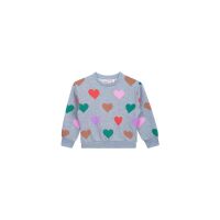 Someone Sweater Fauve-SG-16-A Grey Melange mit bunten Herzen
