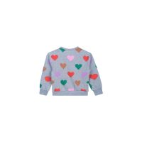 Someone Sweater Fauve-SG-16-A Grey Melange mit bunten Herzen