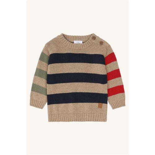Hust & Claire Strick-Pullover Pilou Knit Stripes 31189-3554 Beige/Gestreift