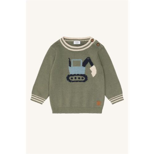 Hust & Claire Strick-Pullover Pilou Knit Backhoe 31190-3919 Bagger Grün