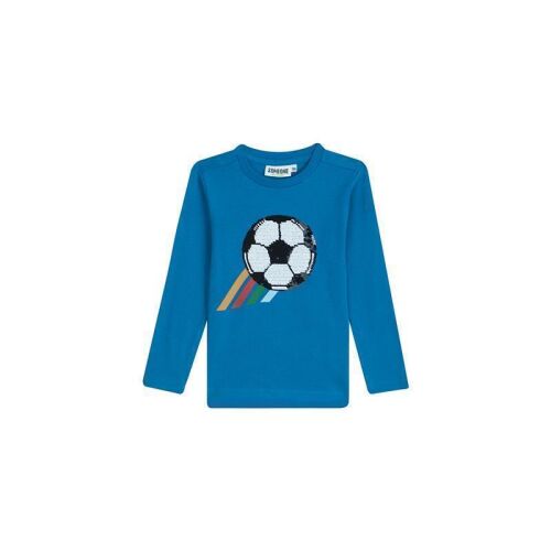 Someone Langarm Shirt Kylian-SB-03-H Blau mit Pailletten Fußball
