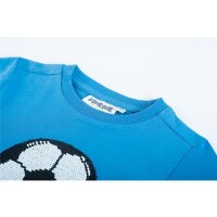 Someone Langarm Shirt Kylian-SB-03-H Blau mit Pailletten Fußball