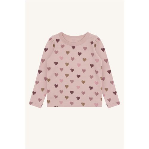 Hust & Claire LA-Shirt aus Wolle-Viskose Abba Hearts Puff 21574-3735 Rosa mit Herzen