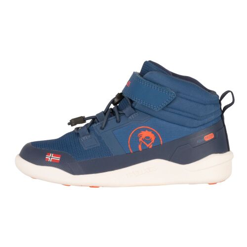 Trollkids Barfußschuhe Tex Hovden Winter Hiker nordic blue/flame orange