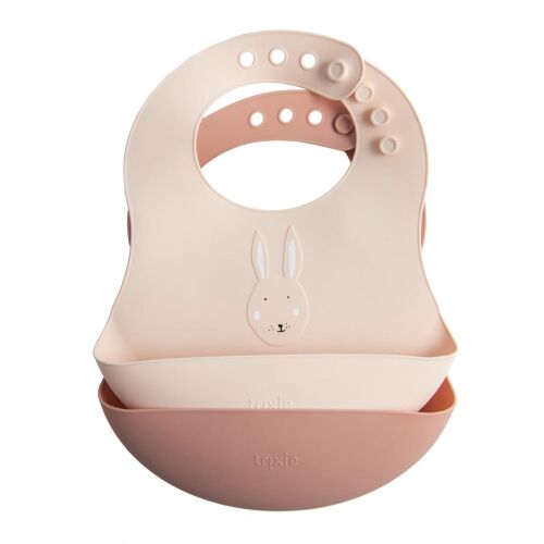 Trixie 2 Lätzchen aus Silikon Hase 96-644 Rosa