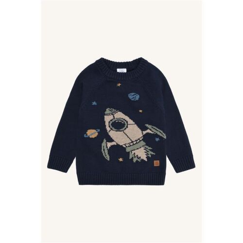 Hust & Claire Strick-Pullover Pelle Knit Rocket 11035-4150 Dunkelblau mit Rakete