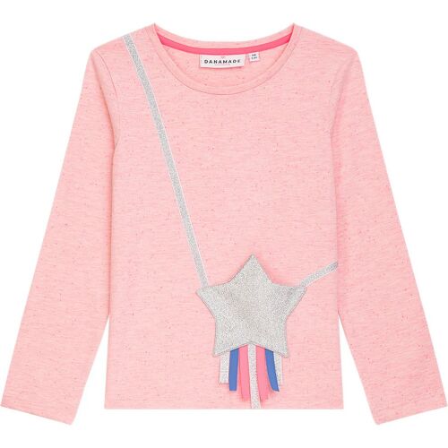 Danamade Langarm Shirt DROSA mit Glitzerstern T3325-000 - Rosa