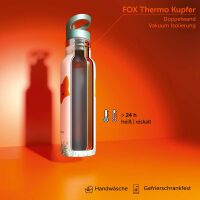 Foxboxx Thermo Trinkflasche Fuchs 500ml + ÖKO Bürste panna cotta