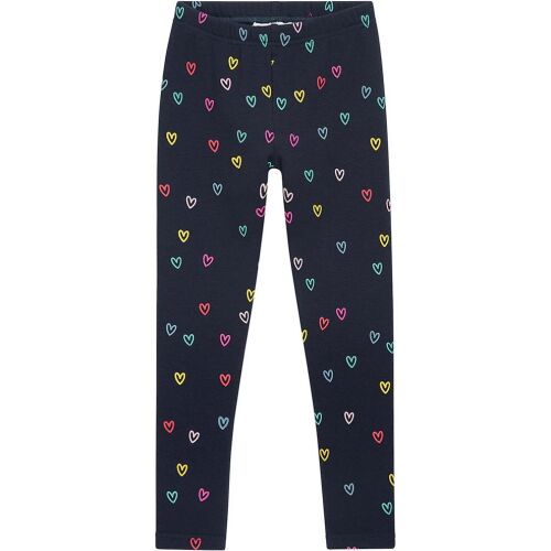 Danamade Thermo-Leggings Fiona NOS-P2 Navy mit bunten Herzen