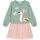 Danamade Langarm Kleid mit Tüllrock DLINNEA - D3125-015 Mint/Rosa mit Reh