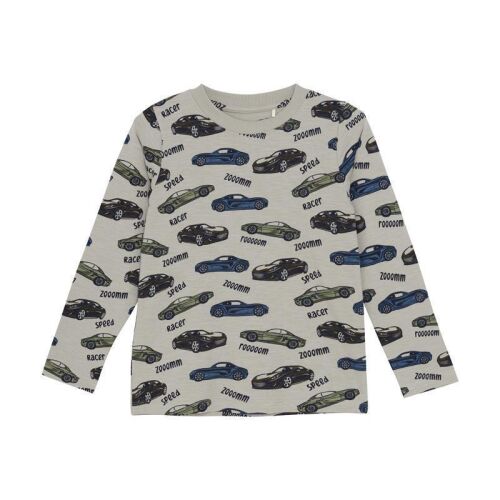 Minymo Langarm-Shirt 134113-2306 Rennautos auf Beige