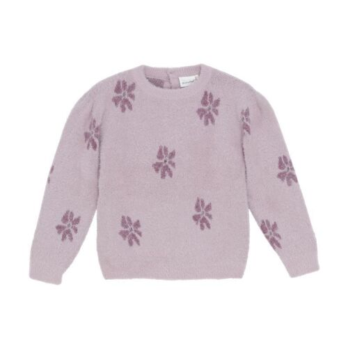 Minymo Pullover 124126 Fb. 6051 Rosa mit violetten Blumen