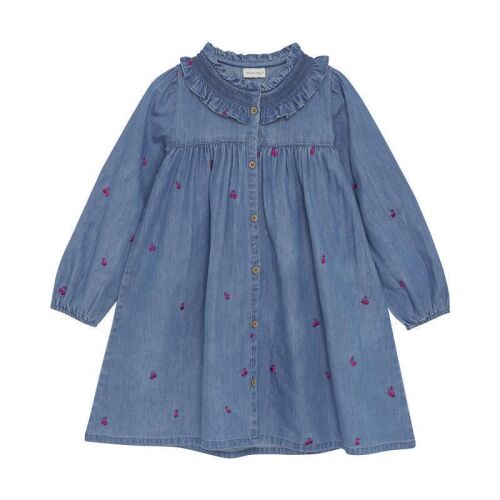 Minymo Langarm-Kleid 124020 Fb. 7470 Kirsche Jeansoptik