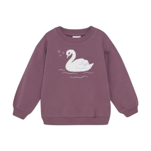 Minymo Sweater 124120-6940 Lila mit weißem Schwan
