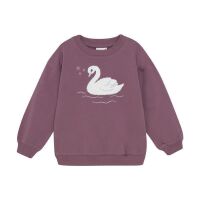 Minymo Sweater 124120-6940 Lila mit weißem Schwan