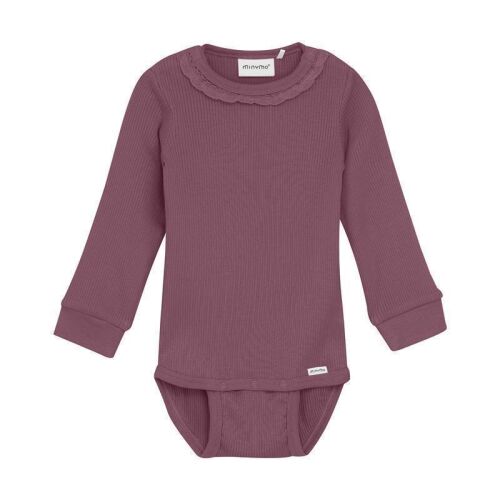 Minymo Langarm-Body 114115 Fb. 6940 gerippt altrosa