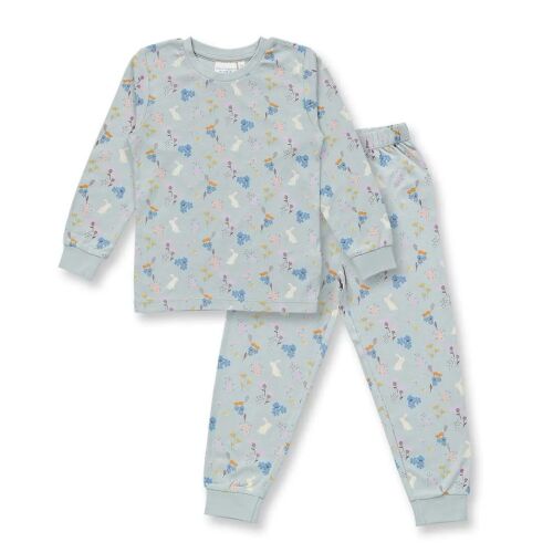Sense Organics Pyjama 2529216-987004 Blümchen&Hasen Icegrey
