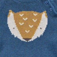Sense Organics Baby Strickpullover Navin 2527102-200286 Fuchs auf Blau
