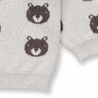 Sense Organics Baby Strickpullover Victor 2527103-178001 Cremegrau mit Bärenmotiv