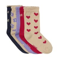Minymo Socken 5er-Pack Herzen und Maschen 6022-400...