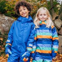 Villervalla Winteroverall Atlas 712AW Orange/Blau/Grün gestreift