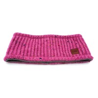 Maximo Stirnband strick mit Fleece Effektgarn pink...