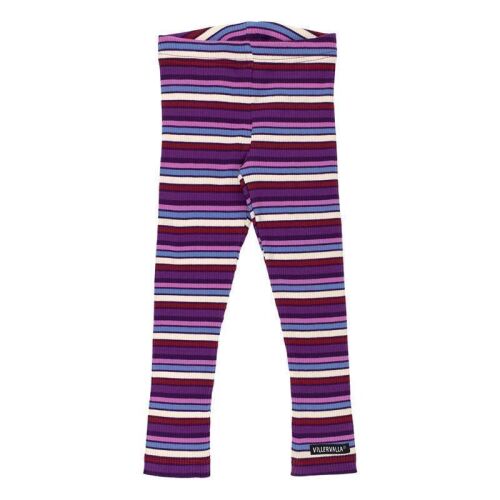 Villervalla Leggings Rib 243ME Grape lila/blau/weiß gestreift