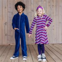Villervalla Langarm Rib Kleid 244ME Grape...