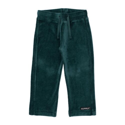 Villervalla Stoffhose Rib Velour Retro 237F Cypress - Blaugrün