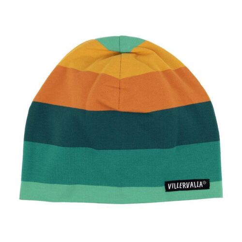 Villervalla Beanie gestreift 141AW Matterhorn orange/grün gestreift
