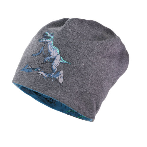 Maximo Beanie Dinosaurier Wendemütze 53503-159376 Fb.318 anthrazit