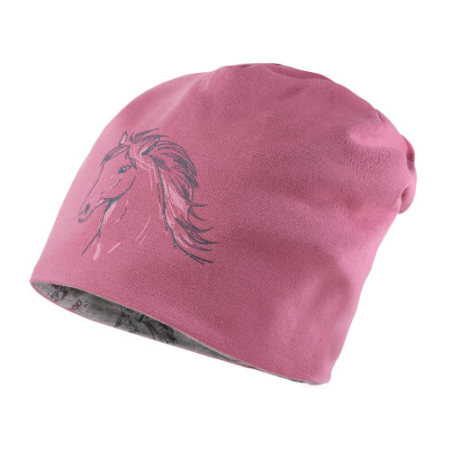 Maximo Beanie Pferde Wendemütze 53503-159276 Fb.7305 Altrosa/Grau