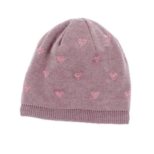 Maximo Beanie gefüttert 53573-161876 Fb.75 Lila mit glitzer Herzen