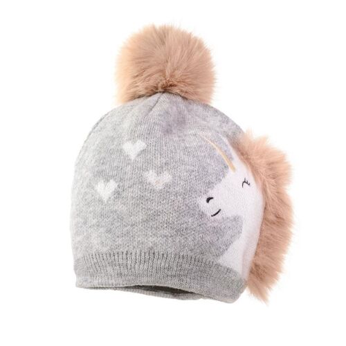Maximo Bommelmütze Einhorn 53573-164476 Fb.88 beige/grau melliert