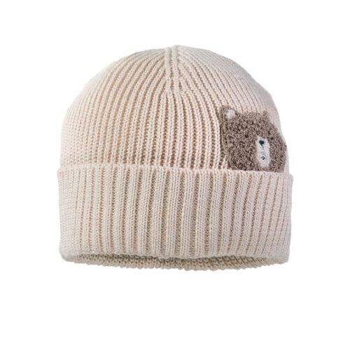 Maximo Winter-Umschlagmütze Strick Bär 53573-161776 Fb.10 Creme
