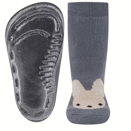 Ewers Anti-Rutsch-Socken Hase 221379-1504 Stahlgrau